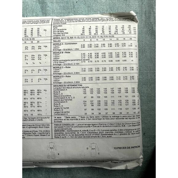 McCalls Sewing pattern 5637 wrap dress swing skirt straight skirt jumpsuit - Picture 5 of 5